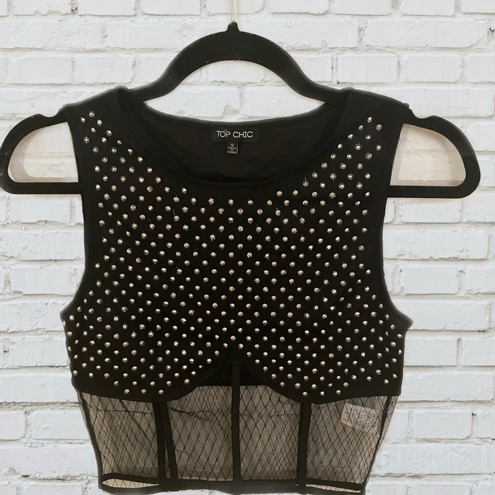 Top Chic sparkly crop top NEW! never worn